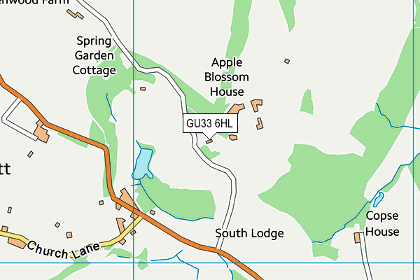 GU33 6HL map - OS VectorMap District (Ordnance Survey)