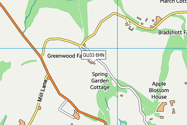 GU33 6HN map - OS VectorMap District (Ordnance Survey)