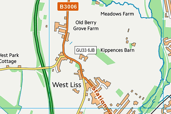 GU33 6JB map - OS VectorMap District (Ordnance Survey)