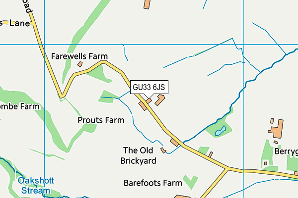 GU33 6JS map - OS VectorMap District (Ordnance Survey)