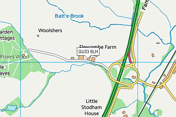 GU33 6LH map - OS VectorMap District (Ordnance Survey)