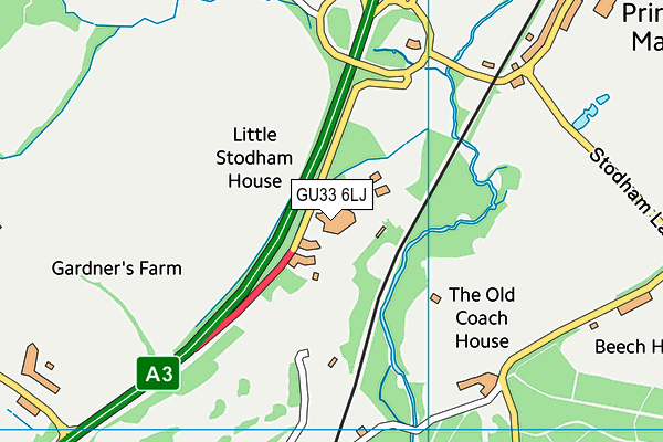 GU33 6LJ map - OS VectorMap District (Ordnance Survey)