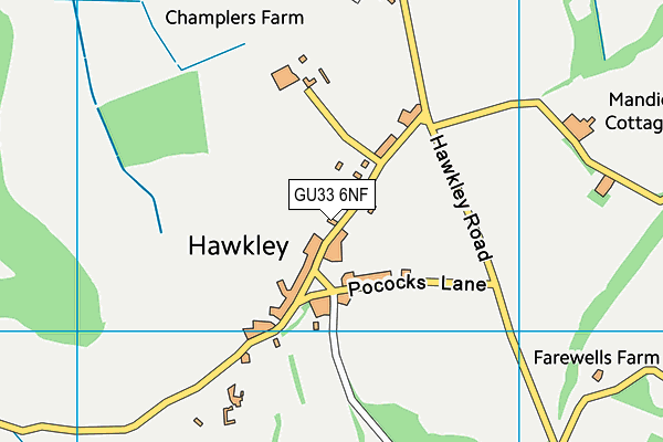 GU33 6NF map - OS VectorMap District (Ordnance Survey)