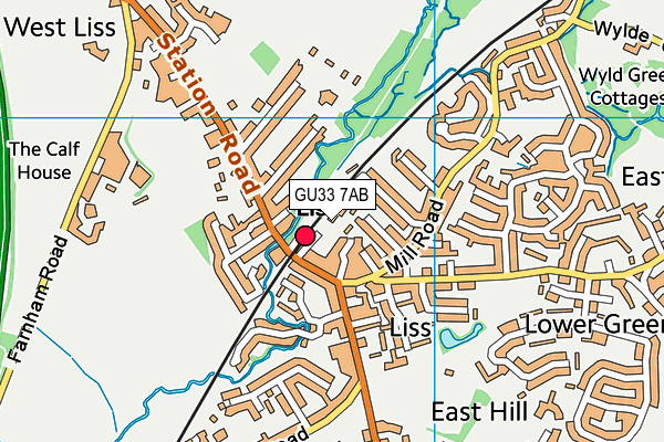 GU33 7AB map - OS VectorMap District (Ordnance Survey)