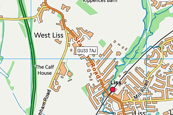 West Liss Recreation Ground map (GU33 7AJ) - OS VectorMap District (Ordnance Survey)