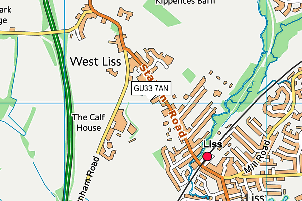 GU33 7AN map - OS VectorMap District (Ordnance Survey)