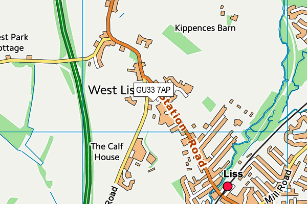 GU33 7AP map - OS VectorMap District (Ordnance Survey)