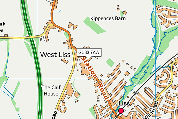 GU33 7AW map - OS VectorMap District (Ordnance Survey)