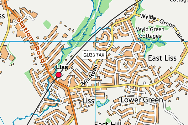 GU33 7AX map - OS VectorMap District (Ordnance Survey)