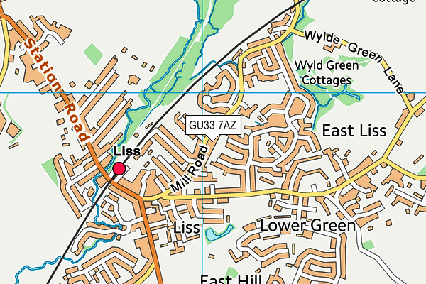 GU33 7AZ map - OS VectorMap District (Ordnance Survey)