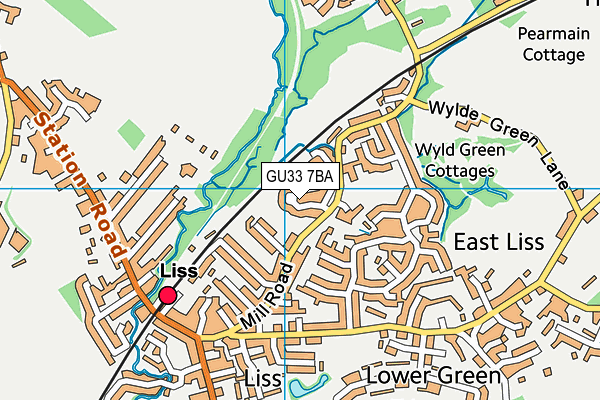 GU33 7BA map - OS VectorMap District (Ordnance Survey)