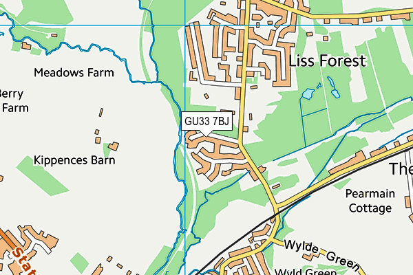 GU33 7BJ map - OS VectorMap District (Ordnance Survey)