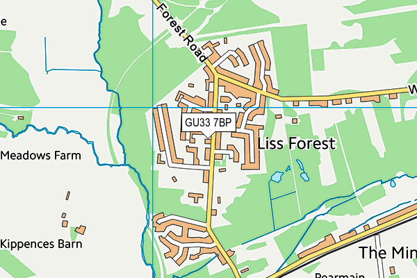 GU33 7BP map - OS VectorMap District (Ordnance Survey)