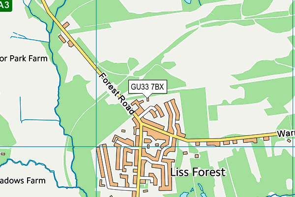 GU33 7BX map - OS VectorMap District (Ordnance Survey)