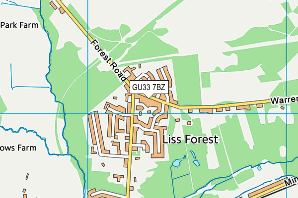 GU33 7BZ map - OS VectorMap District (Ordnance Survey)