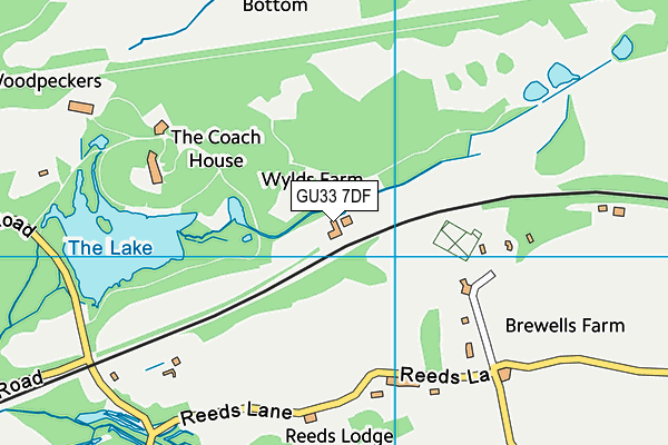 GU33 7DF map - OS VectorMap District (Ordnance Survey)