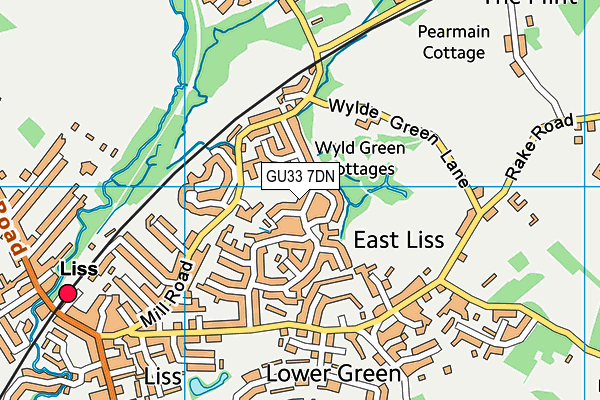 GU33 7DN map - OS VectorMap District (Ordnance Survey)