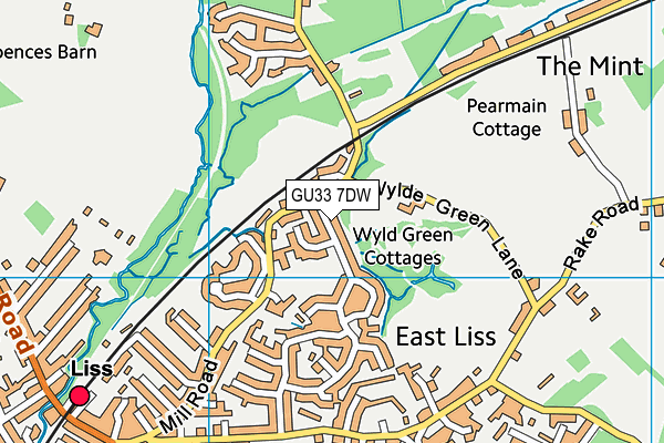 GU33 7DW map - OS VectorMap District (Ordnance Survey)