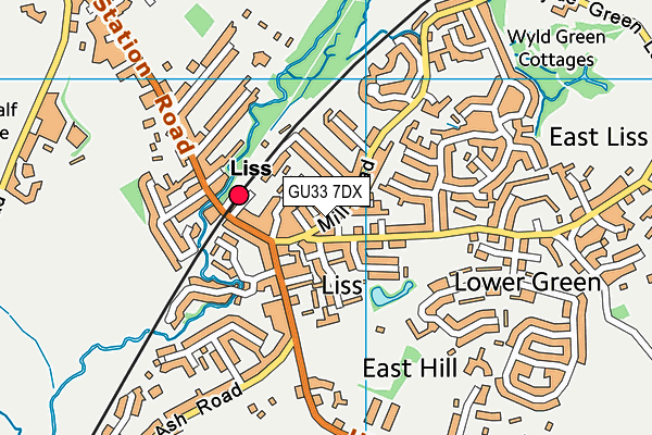 GU33 7DX map - OS VectorMap District (Ordnance Survey)