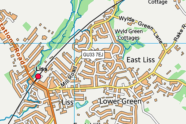 GU33 7EJ map - OS VectorMap District (Ordnance Survey)