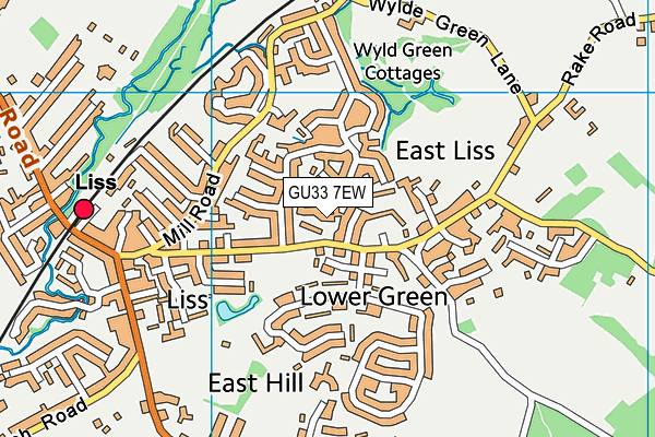 GU33 7EW map - OS VectorMap District (Ordnance Survey)