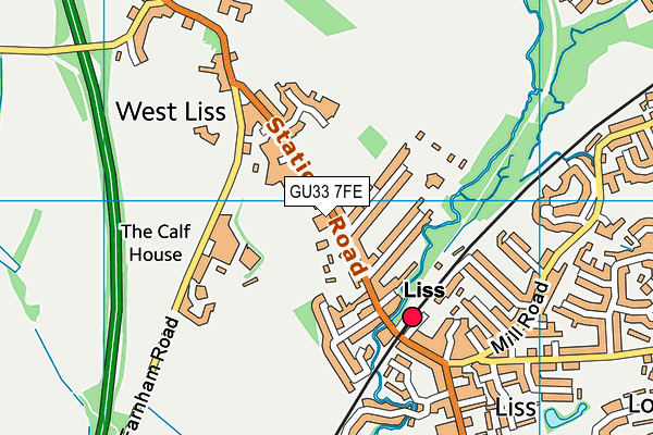 GU33 7FE map - OS VectorMap District (Ordnance Survey)