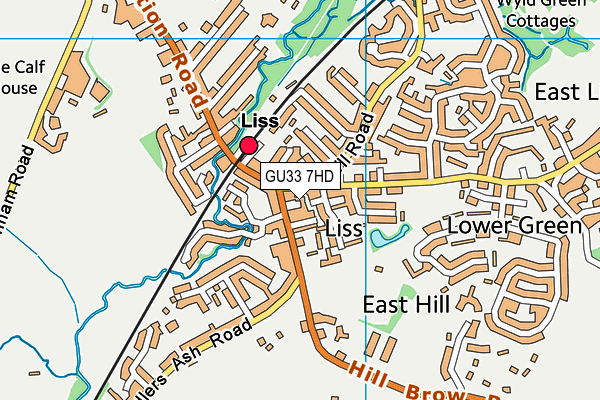 GU33 7HD map - OS VectorMap District (Ordnance Survey)