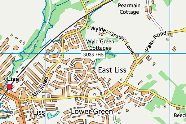 GU33 7HS map - OS VectorMap District (Ordnance Survey)