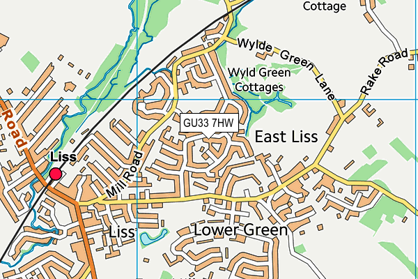 GU33 7HW map - OS VectorMap District (Ordnance Survey)