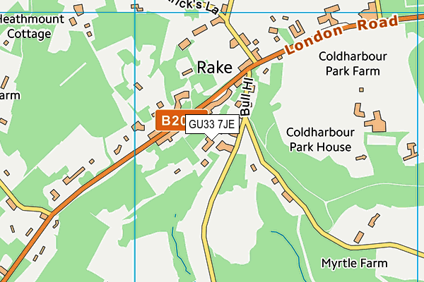 GU33 7JE map - OS VectorMap District (Ordnance Survey)