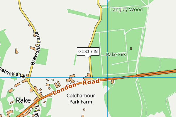 GU33 7JN map - OS VectorMap District (Ordnance Survey)