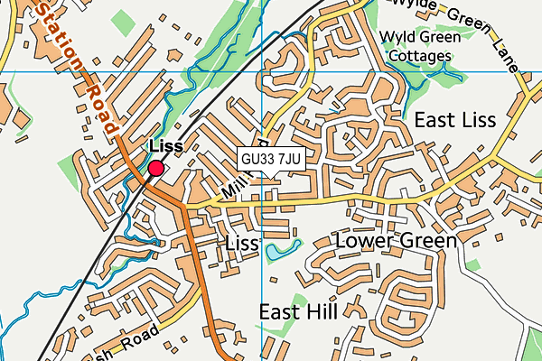 GU33 7JU map - OS VectorMap District (Ordnance Survey)