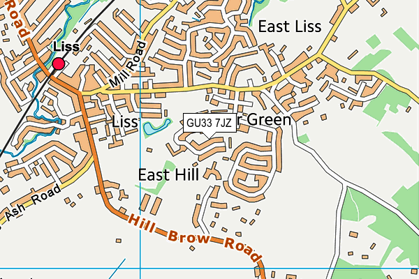 GU33 7JZ map - OS VectorMap District (Ordnance Survey)