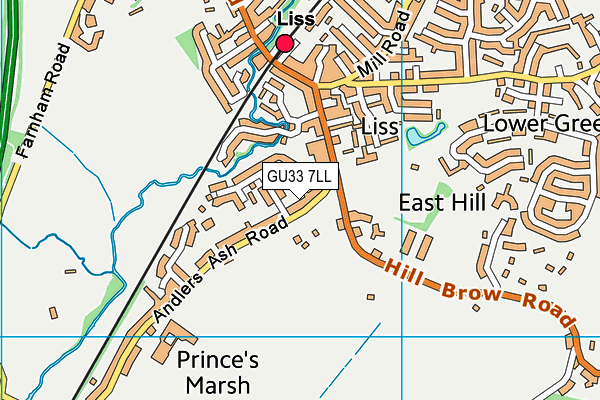 GU33 7LL map - OS VectorMap District (Ordnance Survey)