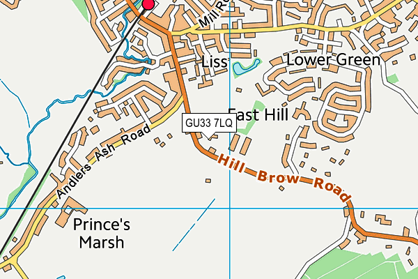 Liss Junior School map (GU33 7LQ) - OS VectorMap District (Ordnance Survey)