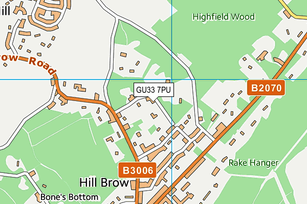 GU33 7PU map - OS VectorMap District (Ordnance Survey)