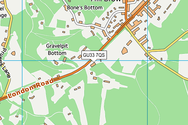 GU33 7QS map - OS VectorMap District (Ordnance Survey)