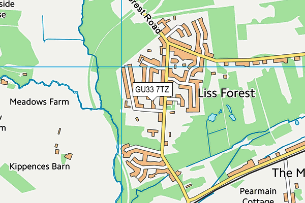 GU33 7TZ map - OS VectorMap District (Ordnance Survey)