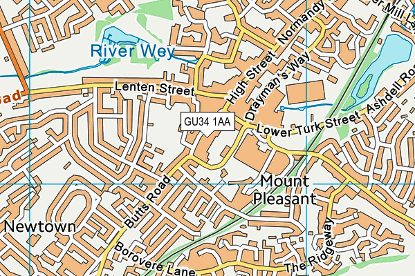 GU34 1AA map - OS VectorMap District (Ordnance Survey)