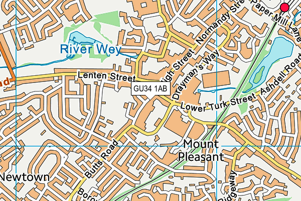 GU34 1AB map - OS VectorMap District (Ordnance Survey)