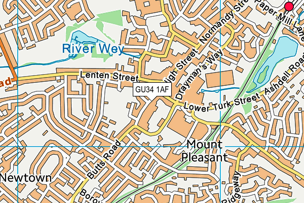 GU34 1AF map - OS VectorMap District (Ordnance Survey)