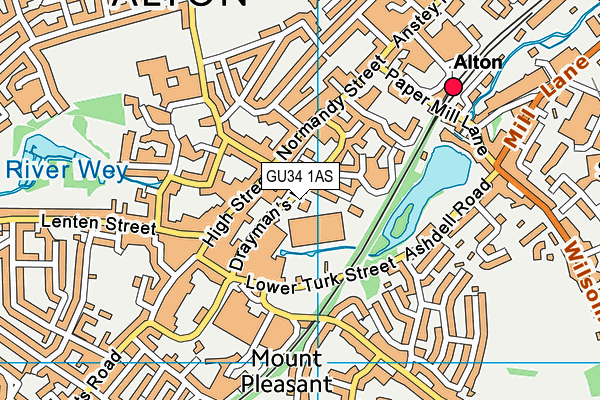 GU34 1AS map - OS VectorMap District (Ordnance Survey)