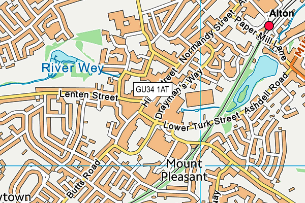 GU34 1AT map - OS VectorMap District (Ordnance Survey)