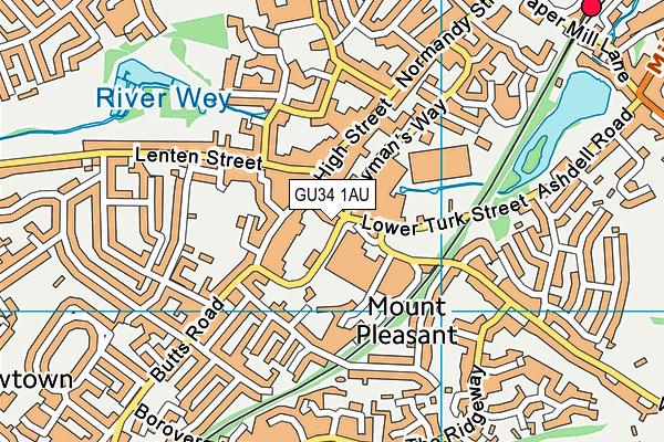 GU34 1AU map - OS VectorMap District (Ordnance Survey)