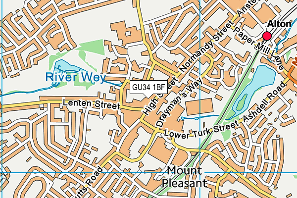 GU34 1BF map - OS VectorMap District (Ordnance Survey)