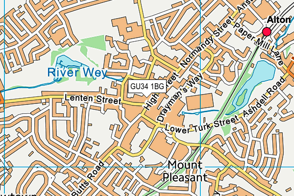 GU34 1BG map - OS VectorMap District (Ordnance Survey)