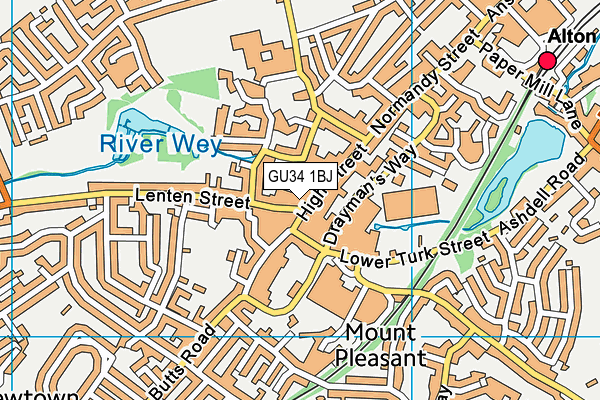 GU34 1BJ map - OS VectorMap District (Ordnance Survey)