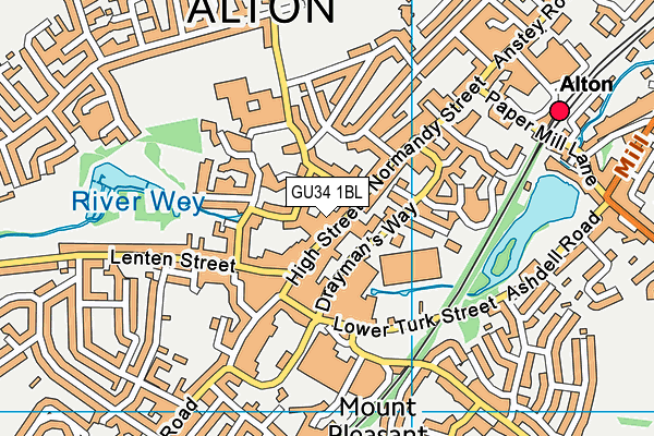 GU34 1BL map - OS VectorMap District (Ordnance Survey)