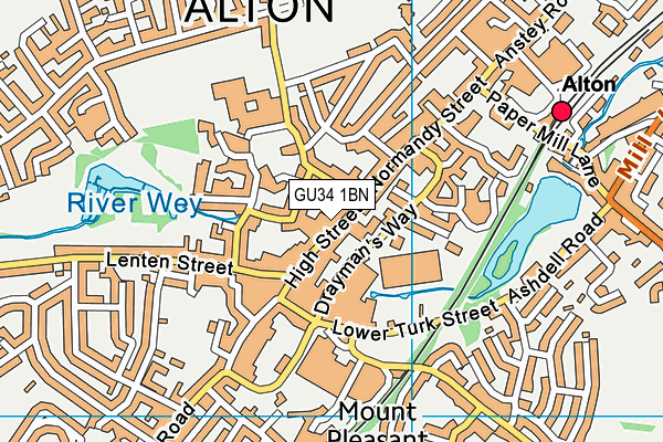 GU34 1BN map - OS VectorMap District (Ordnance Survey)