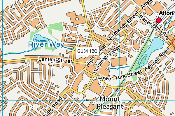 GU34 1BQ map - OS VectorMap District (Ordnance Survey)